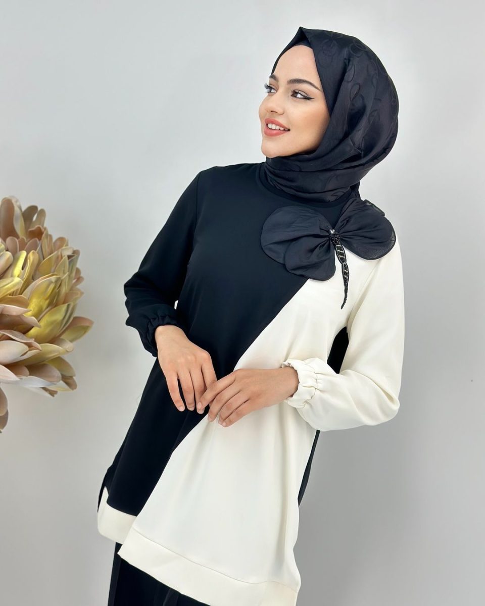Yusufçuk Siyah/Beyaz Tunik