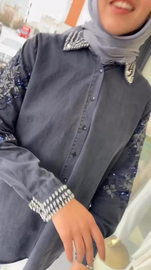 tensel-kumas-islemeli-gomlek-antrasit