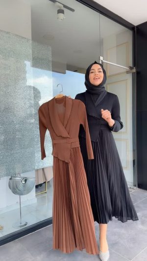 ithal-akordiyon-kumas-elbise-siyah-taba